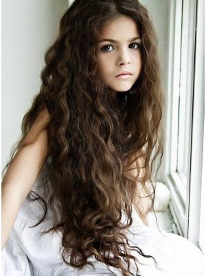 Incredible 24 Inches Long Curly Brown Wig