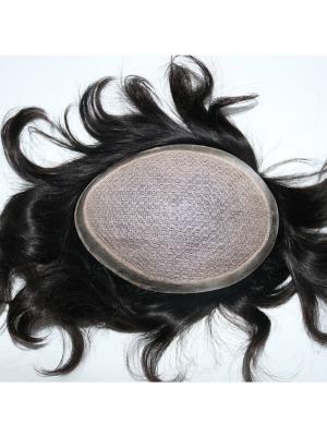 Off Black Silk Base Hand Tied Hair Replacement with Natural lookging Hairline